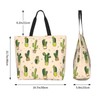 Cuczpau Cactus Cartoon Cute Light Yellow Tote Bag Beach Bag