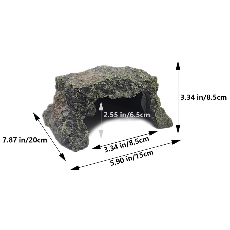 BNOSDM Reptile Hideout Rock,Tortoise Hide Cave,Resin Rock,Lizards Hideaway,Turtle Basking Platform,Reptiles
