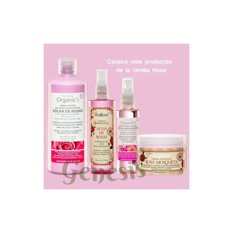 Tónico Facial Agua De Rosas 250ml Florigan Pack De 3