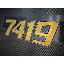 Domed 3D Boat Registration Numbers and Letters Sport Series (Gold/Black & Chrome, 16)