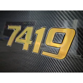 Domed 3D Boat Registration Numbers and Letters Sport Series (Gold/Black & Chrome, 16)