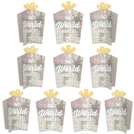 Big Dot of Happiness World Awaits - Table Decorations - Travel Themed Party Fold and Flare Centerpieces - 10 Count
