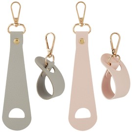 GORGECRAFT 4Pcs PU Leather Hat Clip Pink Gray Multifunctional Portable Bag Purse Backpack Luggage Sun Caps Holding Clip with Gold Alloy Swivel Clasp for Travel Outdoor Hats Accessories