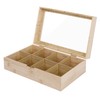 Van Henry Bamboo Wooden Tea Box with 8 Compartments and