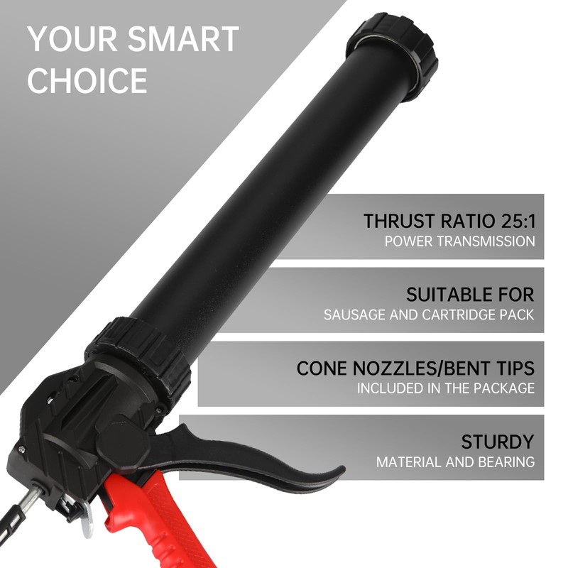 CogniForge Heavy Duty Caulking Gun (25:1 Thrust) - Compatible with