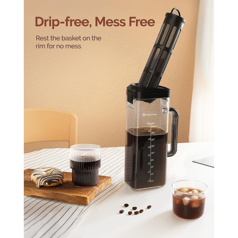 Maestri House Compact Cold Brew Coffee Maker, 64oz Iced Tea