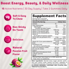 NUELATION Beauty Multivitamin Gummies - Hair, Skin, Nail & Immune Support Multiv