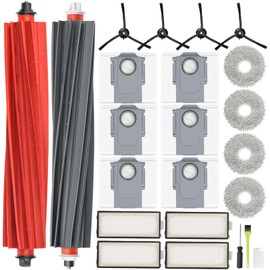 DrRobor DrRobor 22 St1ck Ersatzteile Zubeh?rset f1r Roborock Qrevo Master/Qrevo Slim Staubsauger,2 Hauptb1rsten, 4 HEPA-Filter, 6 Staubbeutel, 4 Wischpads, 4 Seitenscheuerb1rsten, 1 B1rste, 1 Schraubendreher
