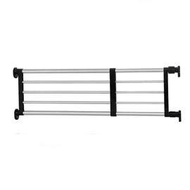 BAOYOUNI Expandable Closet Shelf Tension Rod Clothes Hanger Storage Rack Adjustable DIY Shelving Unit Cabinet Kitchen Bathroom Divider Separator Organizer, Black