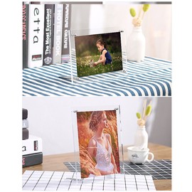 Acrylic Photo Frame 4x6 inch Brackets Or Hanging Picture Frames,File Certificate Photo Frame Wall Mount Floating and Desktop Photo Frame
