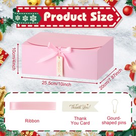 Maxcheck 36 Set Weeding Boxes for Gifts Bridesmaid Proposal Box with Lids 10 x 8 x 4 Inch with Ribbon Thank You Tag and Pin for Wedding Favors Birthday Party Packaging Present(Pink)