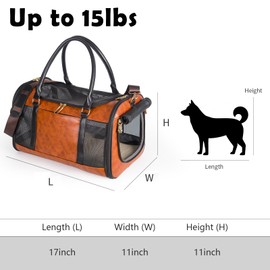 Dog Soft-Sided Carriers Pet Carrier for Small Dogs Cats, Fashion PU Leather Small Dog Carrier Pet Purse, Airline Approved Travel Pet Carrier for Puppy Kitten Small Animals