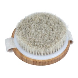IWOWHERO Professional Exfoliating Dry Skin Brush with Horsehair Bristles for Cellulite Massage Smooth Glowing Skin Shower Bath