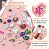 sourcing map 100Pcs Sew on Rhinestones, 7-18mm Mixed Shapes Flatback