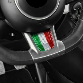 AIRSPEED Abarth 595 Abarth/Fiat 500 Fiat 500 4th Generation 2020 2021 2022 2023 Hard Carbon Fiber Accessories Interior Parts Steering Wheel Button Trim Cover Stylish Custom Dress Up Double Sided Tape