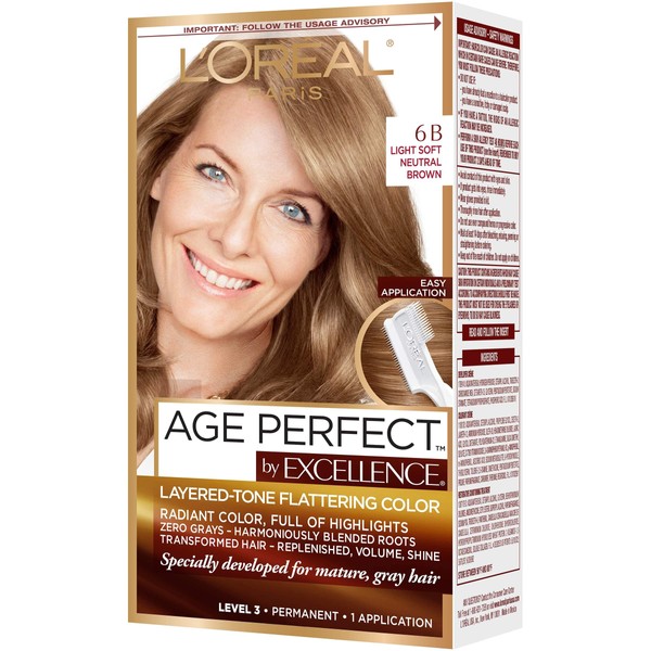 L'Oreal Paris Excellence Age Perfect Layered Tone Flattering Color, 6B