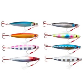 Orurudo Fishing Gear qb100137a03n0 Metal Jig D, 8 Color Set, 3.9 inches (9.8 cm), 2.1 oz (60 g), Includes Assist Hook, Red Hook, Hard to See Fish, All Seasons, Compatible with Sea Bass, Flounder & Tachio, Sagoshi, Hamachi, etc