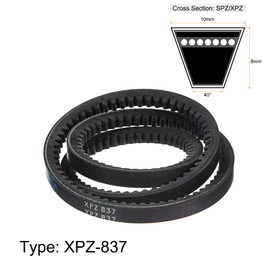 sourcing map XPZ837 V-Belt Drive Belt 837 mm Pitch Length Rubber for Power Transmission