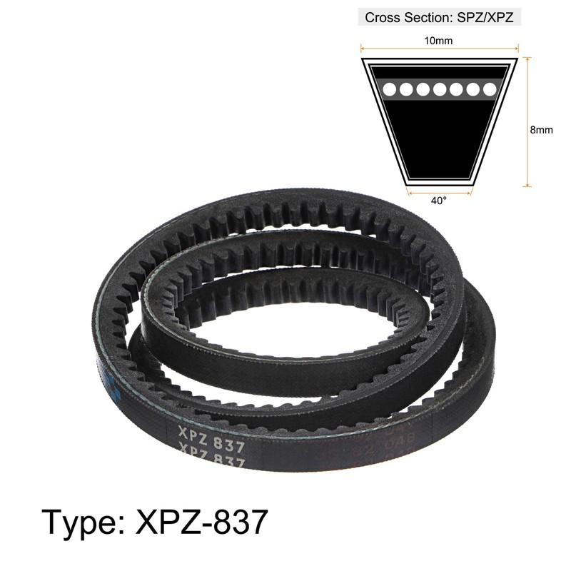 sourcing map XPZ837 V-Belt Drive Belt 837 mm Pitch Length