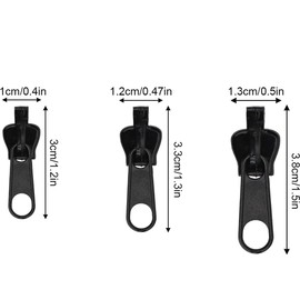 18 Pcs Black Zipper Pull, Zipper Fixer Removable Zipper Repair Set Pulling Zipper Slider Replacement Slider for Jacket Coat Luggage, Sewing Accessories