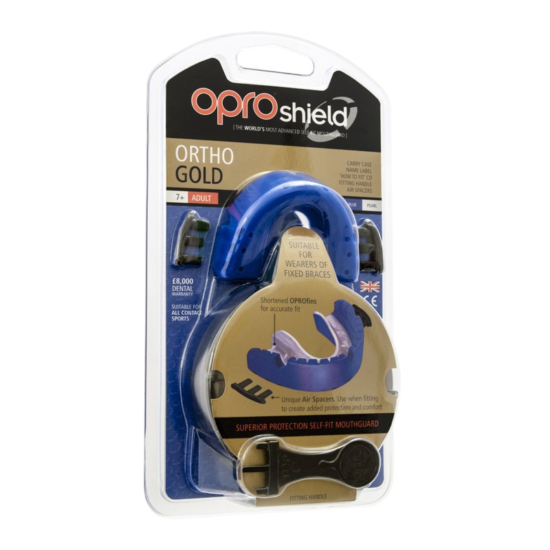 OPROshield Mundschutz Gold Ortho Blau Blue/Pearl Size 7