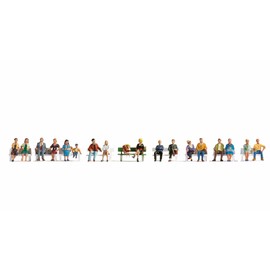 Noch® Set XL Seduto, figure dipinte a mano, 18 pezzi, per modellismo pista H0, perfetto per scenari e diorami