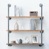 BIXIRAO Industrial Wall Mounted Iron Floating Pipe Wood Shelves/Shelving/Racks/Storage/Bookcases/Brackets, DIY