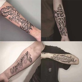 Custom Fake ull  Arm Sleeve Tattoos: Herbal Juice Ink, Realistic, Waterproof and Long-Lasting - Specification: SET  D