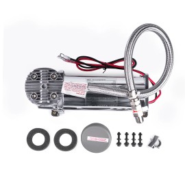 12V 480c Silver Air Ride Suspension Compressor Kit 200 PSI OUTLET 3/8NPT Car Air Suspension Compressor/ Pump USA StockSpecification: X480C-38-SI