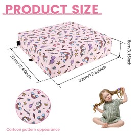 GOKENA Toddler Booster Seat Chair Increasing Cushion Soft Breathable Booster Seat Pad Dismountable Portable Washable Booster Seat Non-Slip Bottom Booster Chair Cushion for Toddlers Eating (Pink)