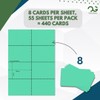 OfficeGear Green A7 Cards 8-up [55 Sheets - 440 Pack]