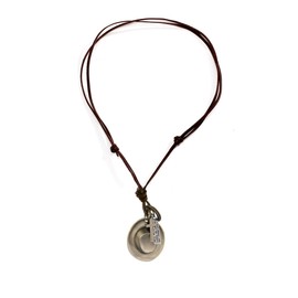 BUBGDYFO Leather Necklace Vintage Boho Style Cross Pendant Necklace Jewelry for Women Men with Adjustable Leather Cord, Zinc, No Gemstone