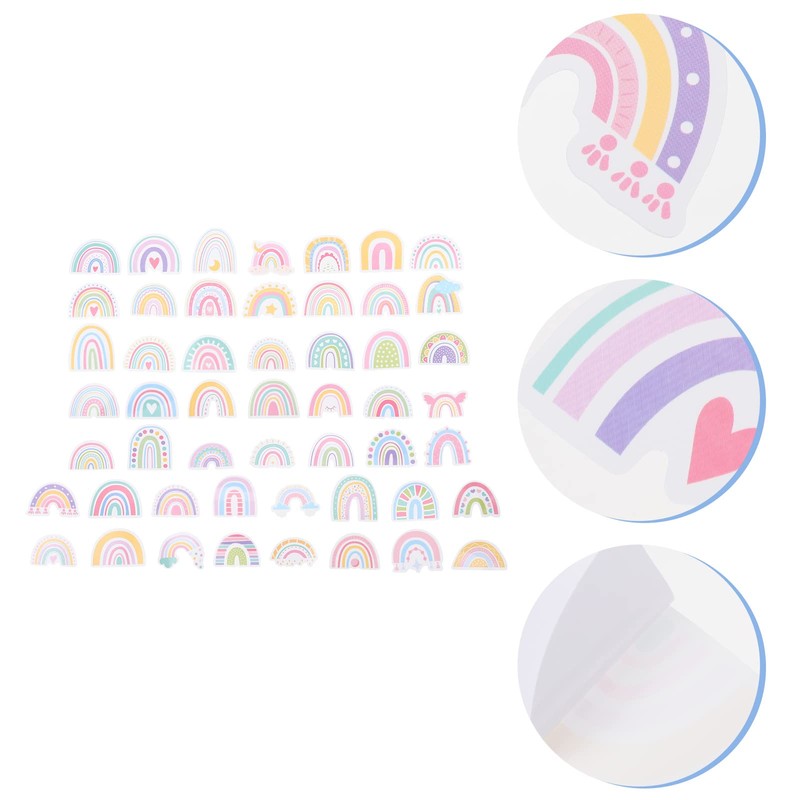 EXCEART 100 Piezas Arcoíris Pegatinas Pequeñas Calcomanías De Arco Iris