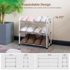 Gonfoam 3-Tier Expandable Shoe Rack,Adjustable Shoe Shelf Storage Organizer Heavy