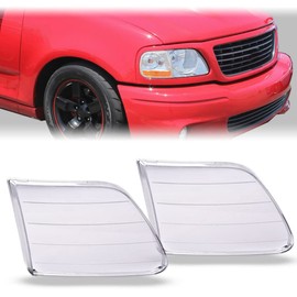 PIT66 Headlight Lens Cover, Compatible with 1997-2004 Ford F150 Expedition Clear