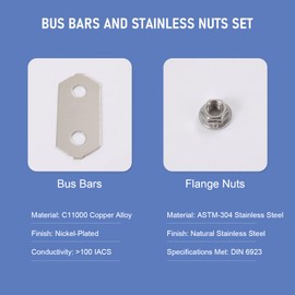 RADHLBNIU Hybrid Battery Copper Bus Bars and Stainless Nuts Set Nickel-Plated Compatible with Toyota Prius C 2012-2019