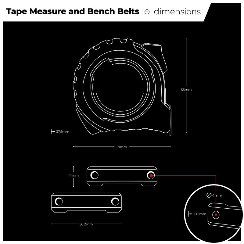StealthMounts 5m Tape Measure with Bench Belts – Heavy Duty