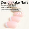 French False Nails Short - 24Pcs Gold White French Nail