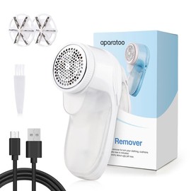 Fabric Shaver Lint Shaver, Lint Remover for Clothes, Electric Lint Remover Rechargeable Sweater Defuzzer Pill Remover with 3 Replaceable Blades, Suitable for Clothes, Jumpers, Furniture, Wool, White