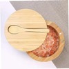 NOLITOY Magnetic Lid Salt Container Round Seasoning Holder for Kitchen