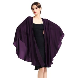 Chiffon Shawl Bridal Wedding Wrap Long Evening Scarves Scarf Grape Purple