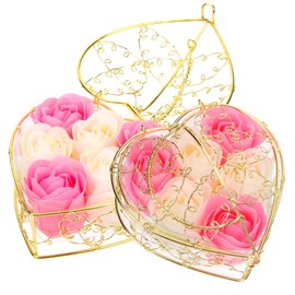 Parliky Floral Scented Bath Soap Rose Soap Artificial Flower Petals for Valentine's Day Anniversaries Women's Special Occasions