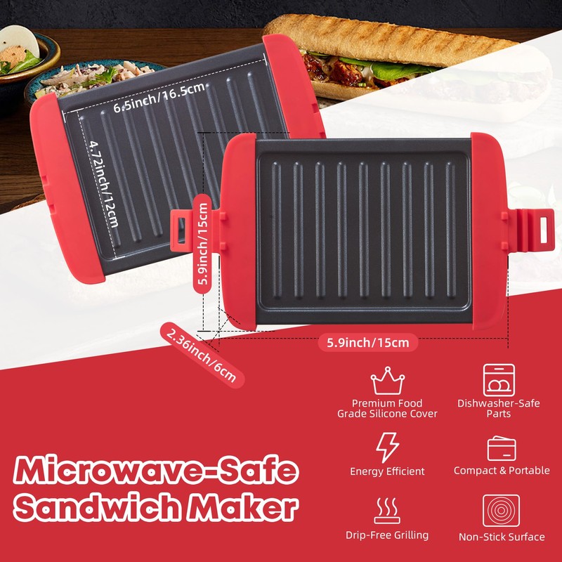 Microwave Sandwich Maker, Microwave Toastie Maker, Snack Maker & Panini