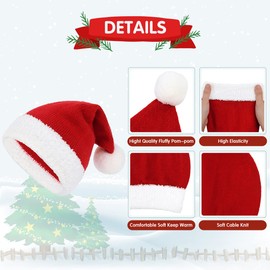 Plush Santa Hat for Kids Unisex Red Velvet Santa Claus Hat for Xmas New Year Festive Holiday Party Supplies Christmas Hat For Boys Girls Child Infant Red 1-3 Months