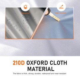 Opuweiy Car Half Cover, Oxford Summer Rainproof Sunshade Cover, All-season Thickened Car Roof Protector, Universal for Sedans (Silver)