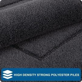 PURRUGS Machine Washable Kitchen Runner Rug 24" x 70", Non-Slip/Skid Hallway Runner Rug, Super Absorbent Soft Area Rug for Kitchen, Hallway & Laundry, Rolled Packaging, Charcoal