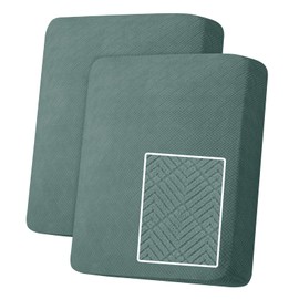 YSTELLAA Stretch Seat Cushion Cover, Sofa Seat Cushion Cover, Non-Slip, Elastic Sofa Seat Cushion Covers, Universal Seat Cushion Cover, Living Room, Sofa Protector, 1 Seater - 2 Pieces, Bean Green