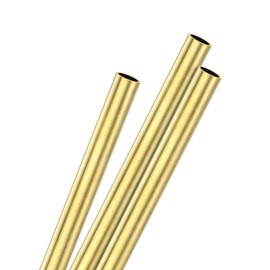 M METERXITY 3-Pack 300mm Brass Round Tube, 10mm OD 1mm Wall Thickness H62 Brass Seamless Tubing for Construction/Machining/DIY Crafting, Metal Straight Pipe [0.39x0.04x11.81IN]