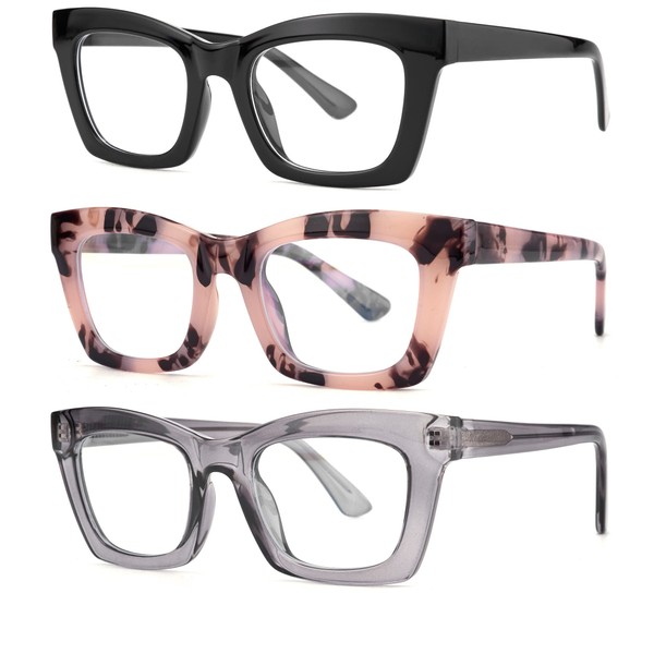 bullabulling Retro Square Reading Glasses For Women Men Fashion Oversized