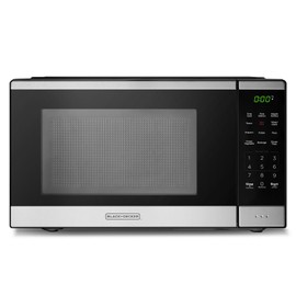 BLACK+DECKER Countertop Microwave Oven 0.9 Cu Ft, 6 Auto Menus, Child Lock, Memory Function, 10 Power Levels, Easy One-Touch Start, Digital Panel, 900W